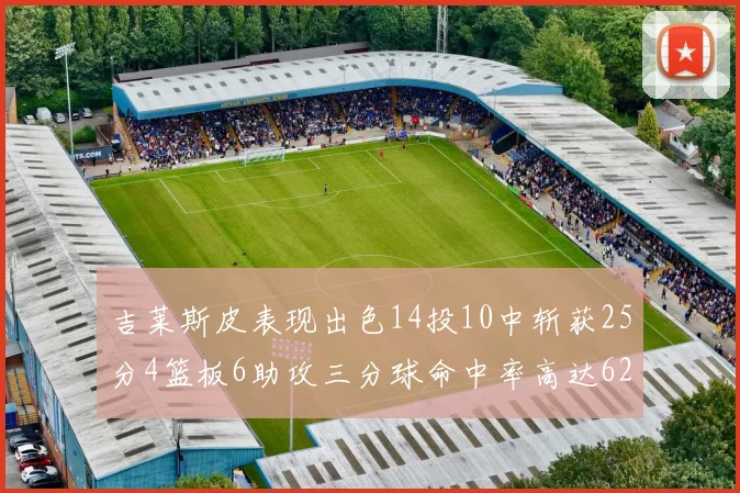 吉莱斯皮表现出色14投10中斩获25分4篮板6助攻三分球命中率高达625